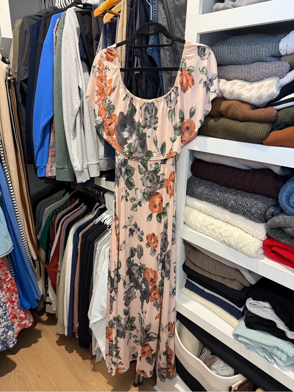 Pink Blush Maternity Floral Maxi Dress